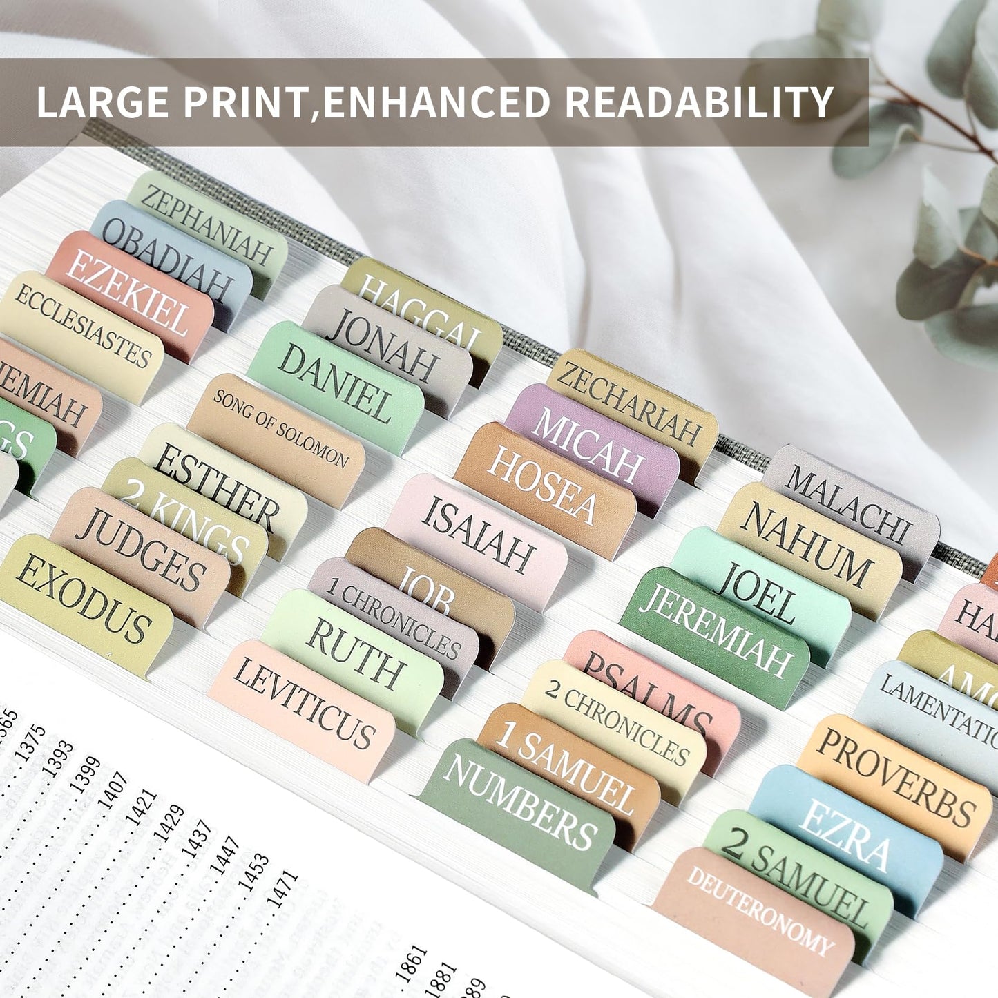 Large Print Laminated Bible Tabs for Easy Navigation