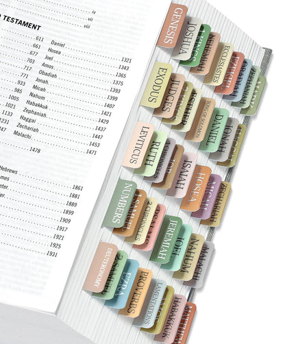 Large Print Laminated Bible Tabs for Easy Navigation